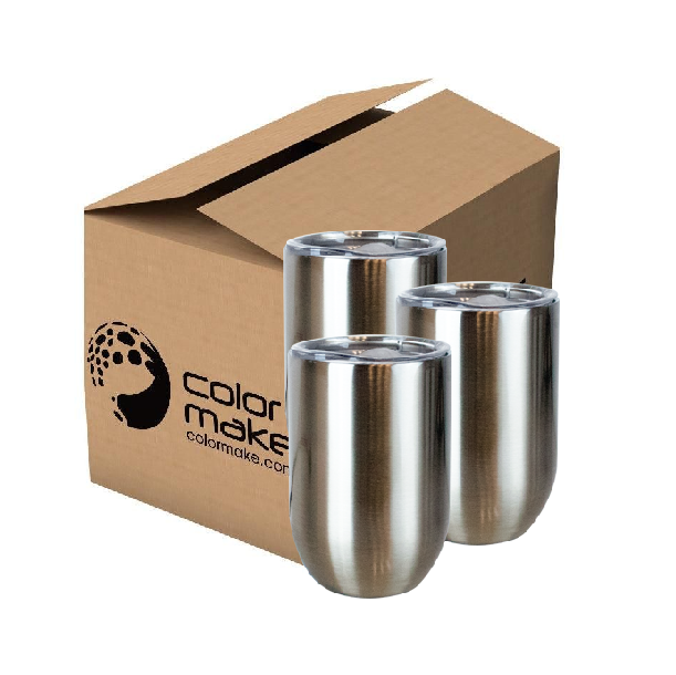 Vaso ovalado de acero 300ml Plata