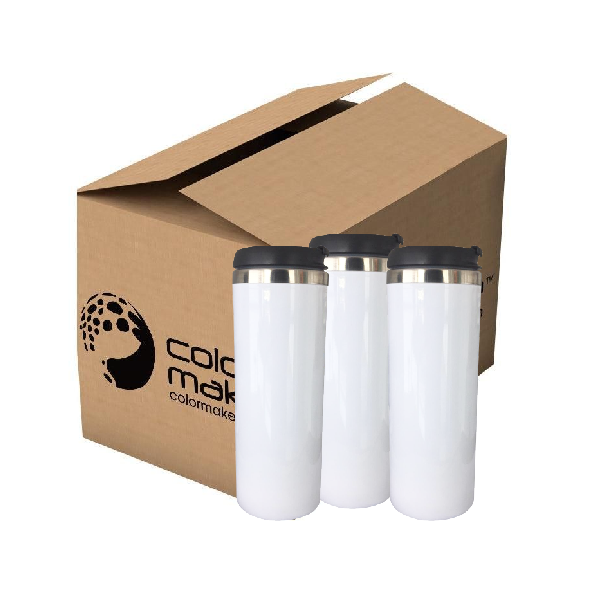 Vaso de acero doble pared 400ml Blanco