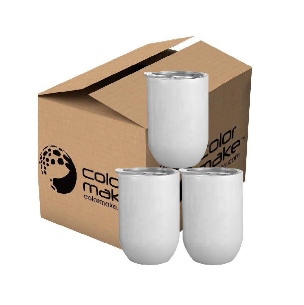 Vaso ovalado de acero 300ml Blanco