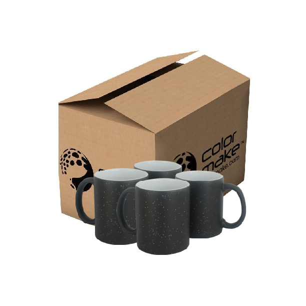Mug mágico 11oz negro con glitter