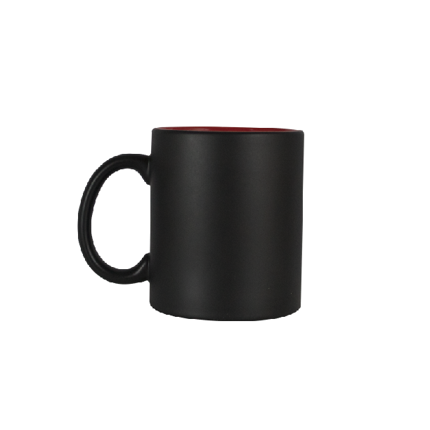 Mug mágico 11oz negro con fondo rojo