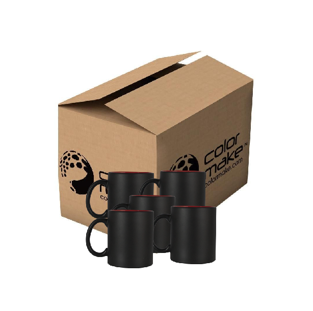 Mug mágico 11oz negro con fondo rojo
