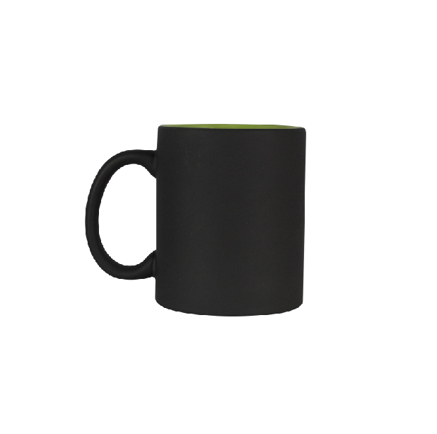 Mug mágico 11oz negro con fondo verde oscuro