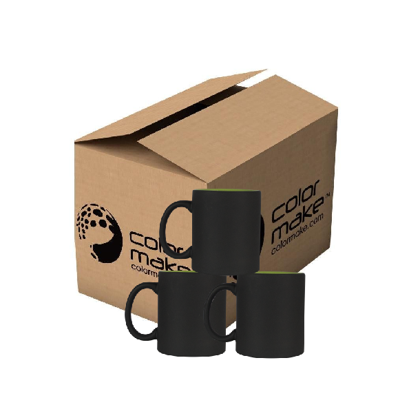 Mug mágico 11oz negro con fondo verde oscuro