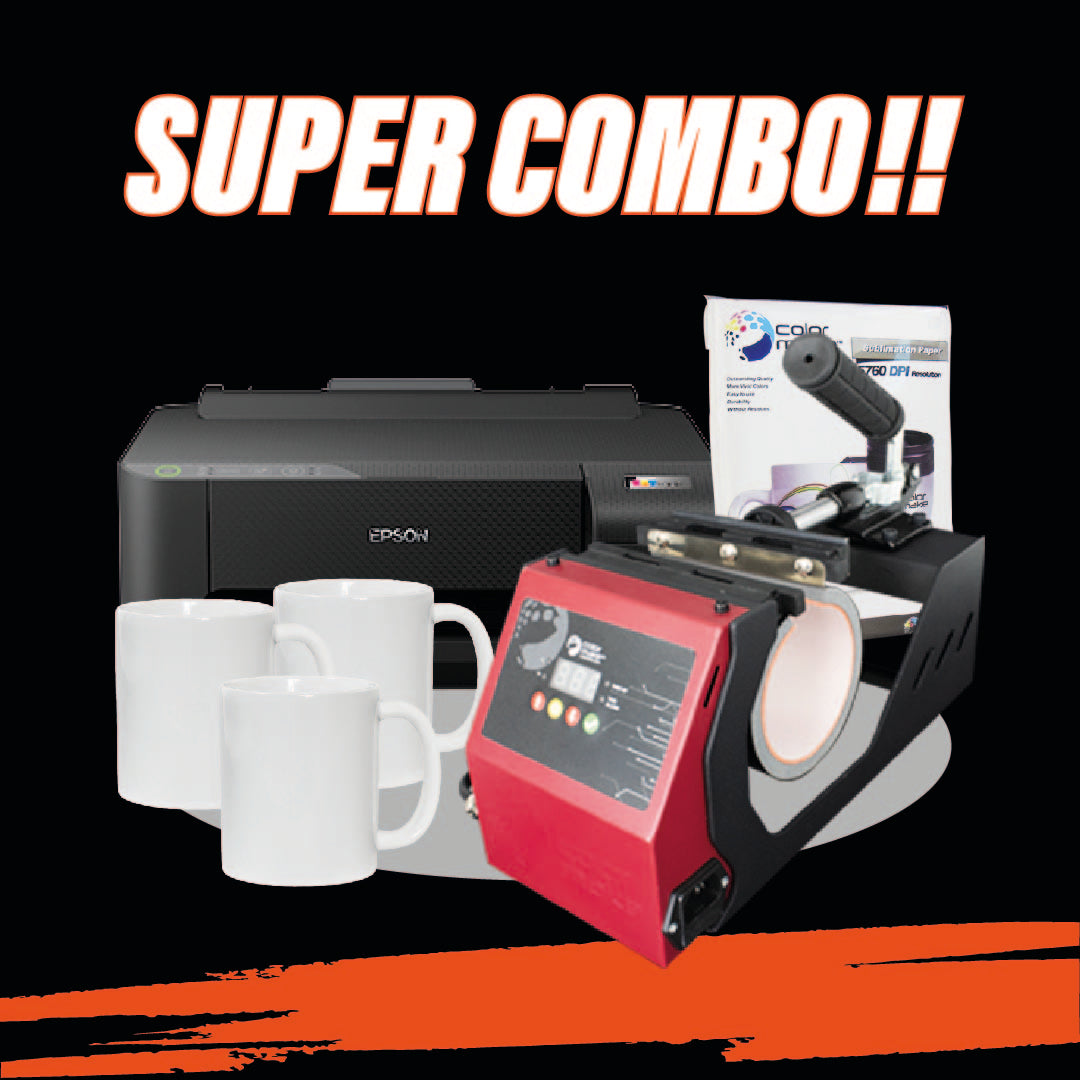 Combo Termofijadora de Mug Bittle 11oz Color Make + Epson L1250 + Insumos