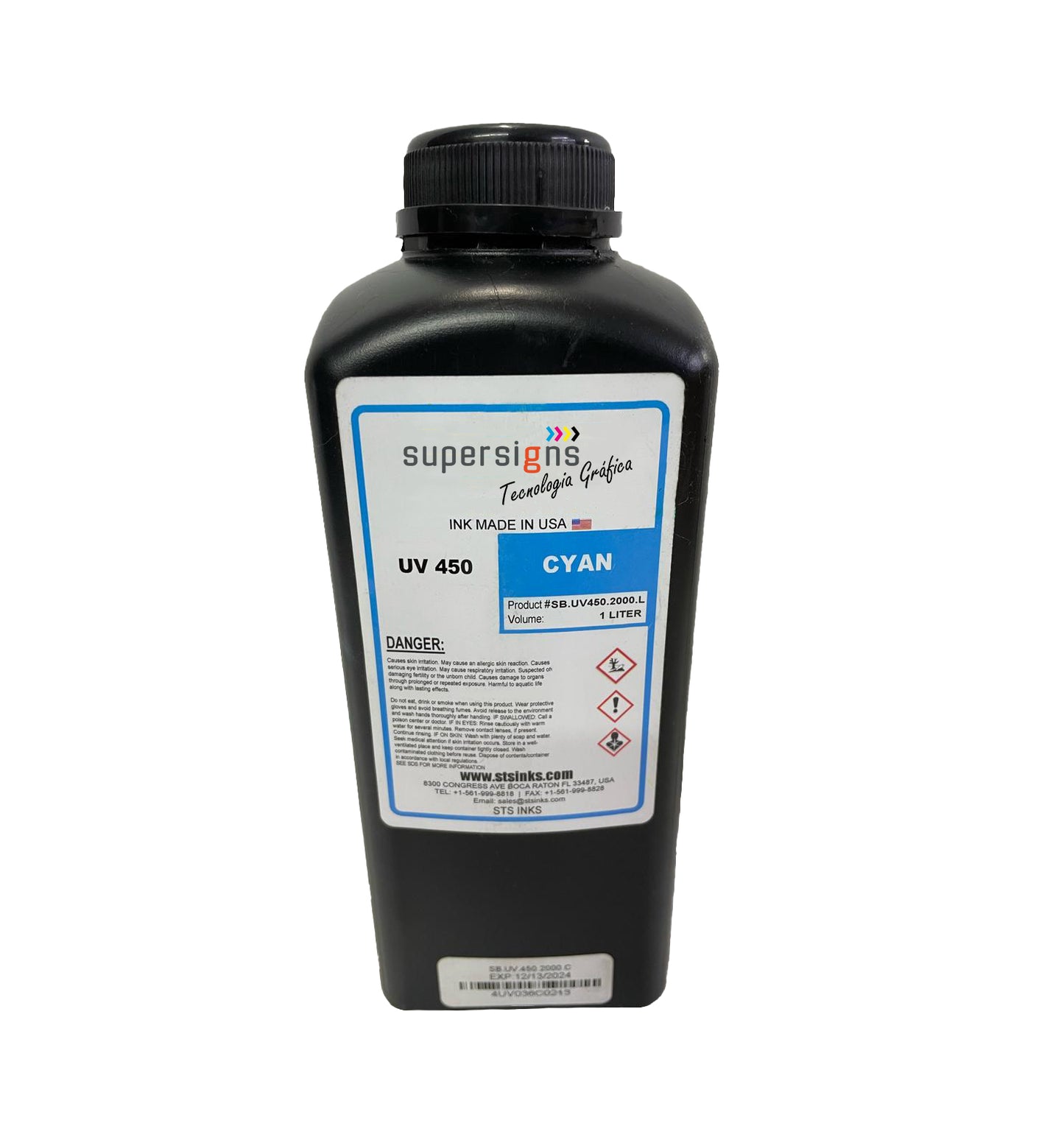 Tinta UV DTF CMYK+W 1.lt