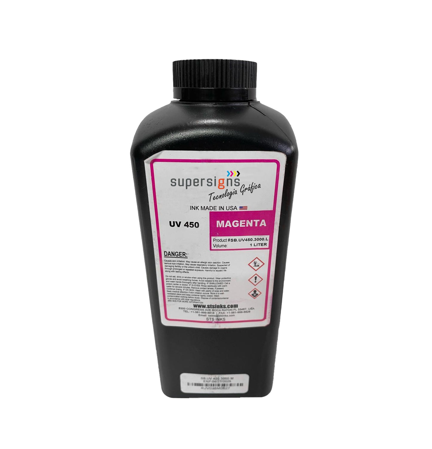 Tinta UV DTF CMYK+W 1.lt