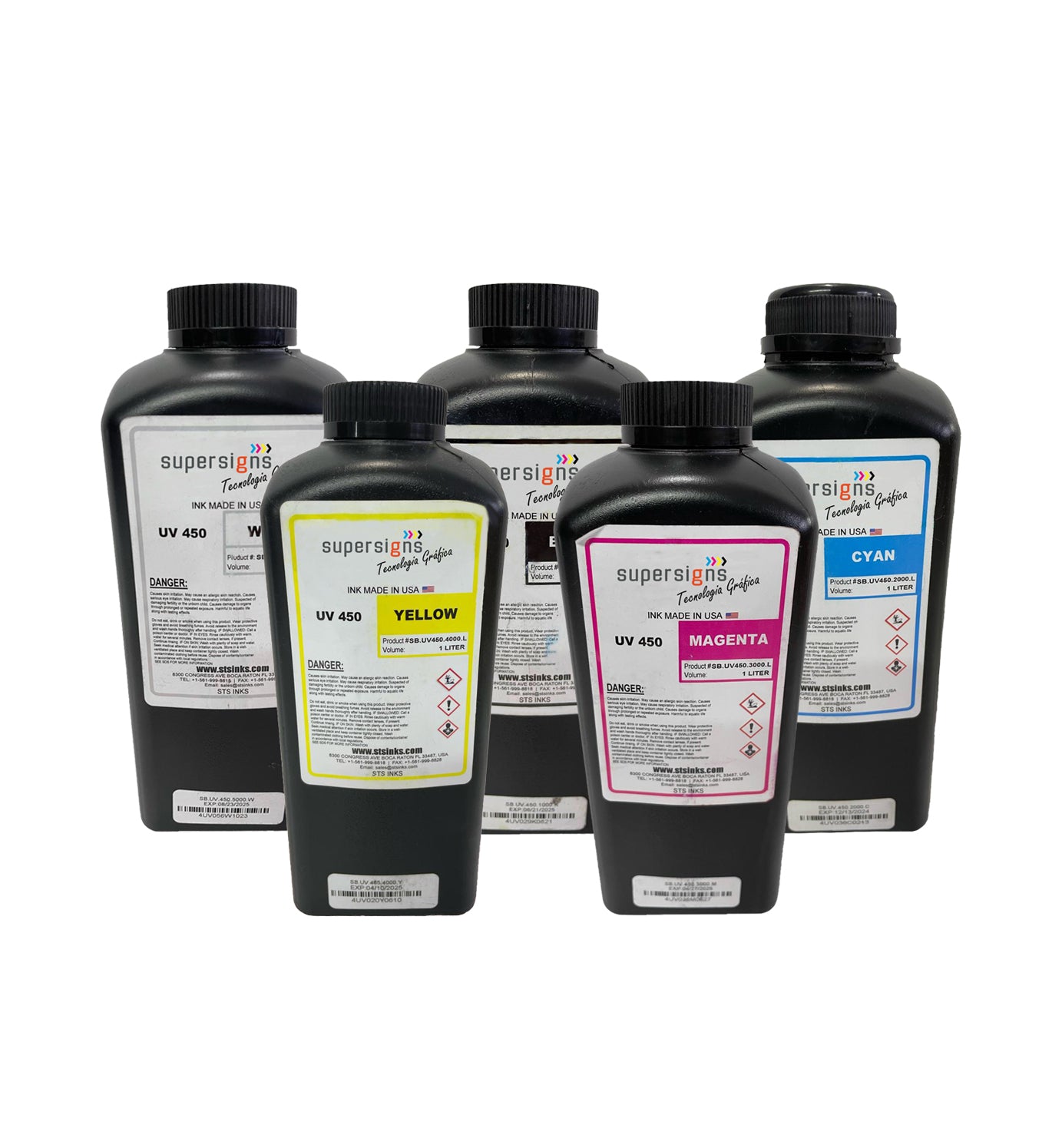 Tinta UV DTF CMYK+W 1.lt