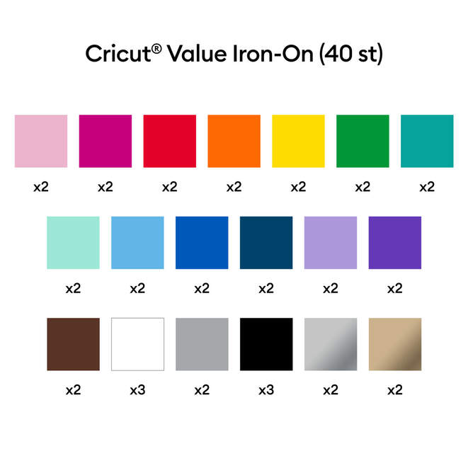 Value Iron-On, Rainbow Sampler - 12 in x 12 in (40 ct)