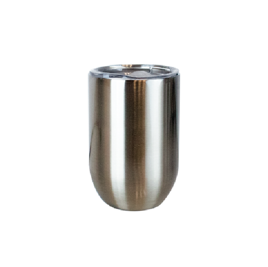 Vaso ovalado de acero 300ml Plata