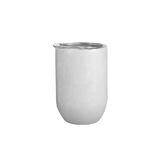 Vaso ovalado de acero 300ml Blanco