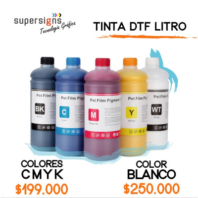Tintas de colores para impresora DTF
